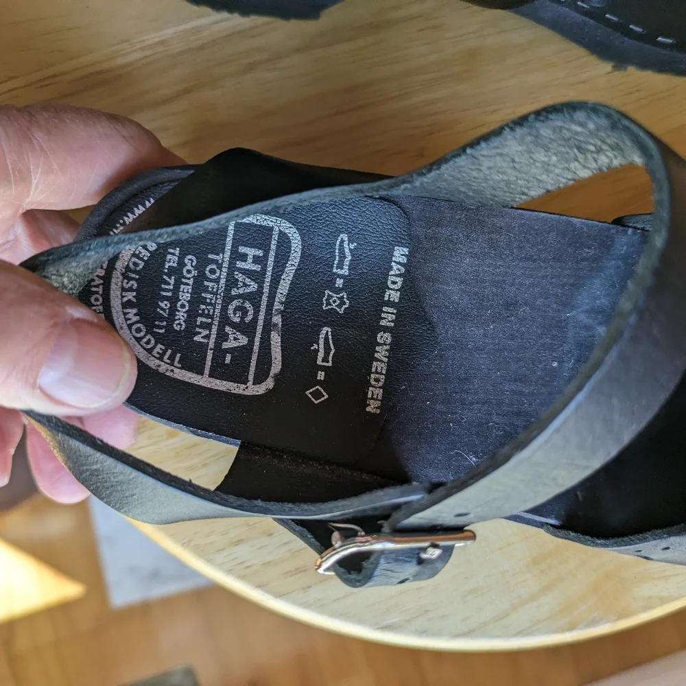 Black Women’s Leather Slingback Clogs